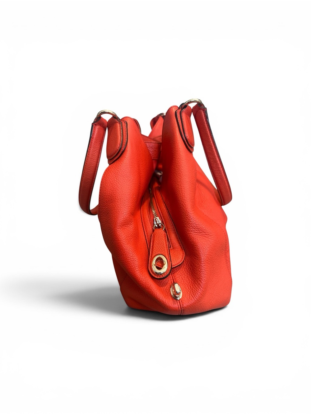 Coach Pebbled Leather Hobo in Bright Orange - Picture 5 of 9
